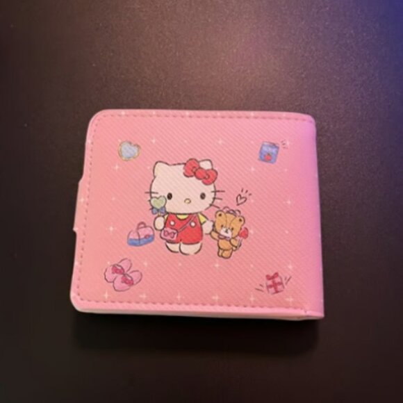 New Pink Sanrio Hello Kitty Faux Leather Bi-fold Folding Wallet - Picture 2 of 4